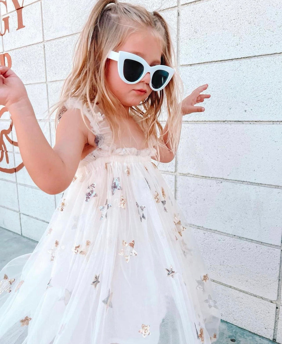 Gold and Silver Stat Tulle Dress (Ivory) 1001071