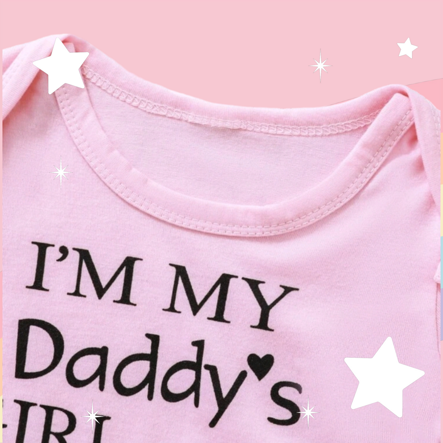 Daddy's Girl Mommy's World Pink Ruffle Romper with Floral Bloomer and Headband 1000874