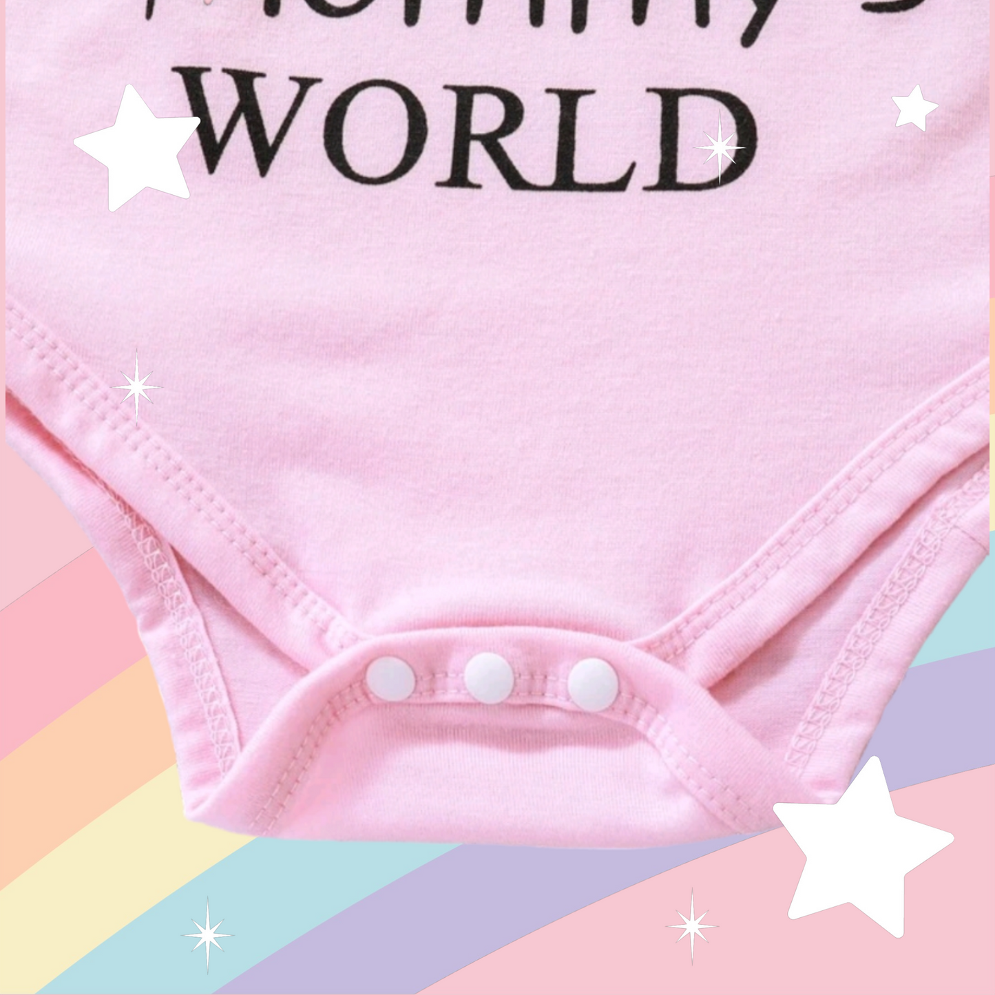 Daddy's Girl Mommy's World Pink Ruffle Romper with Floral Bloomer and Headband 