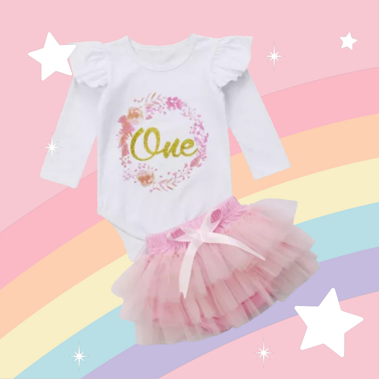 Birthday Sparkle Romper With Bloomer Tutu And Headband