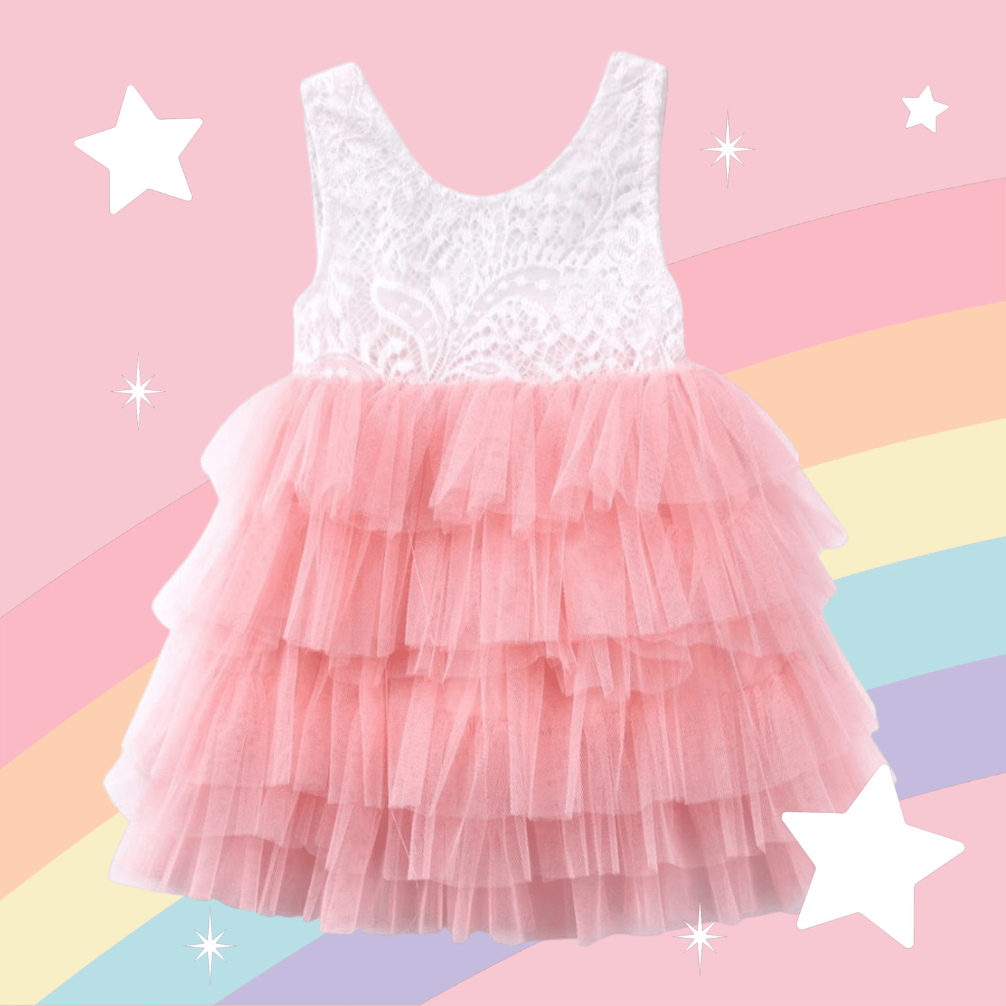 Peachy Pink and Lace Tutu Dress