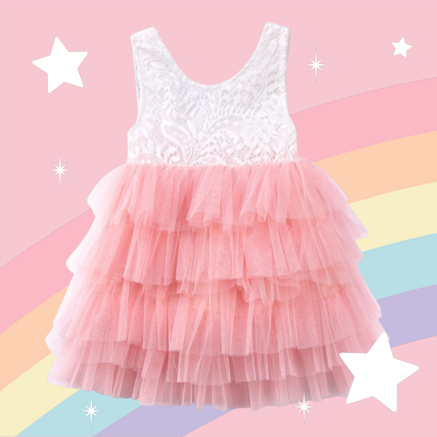Peachy Pink and Lace Tutu Dress