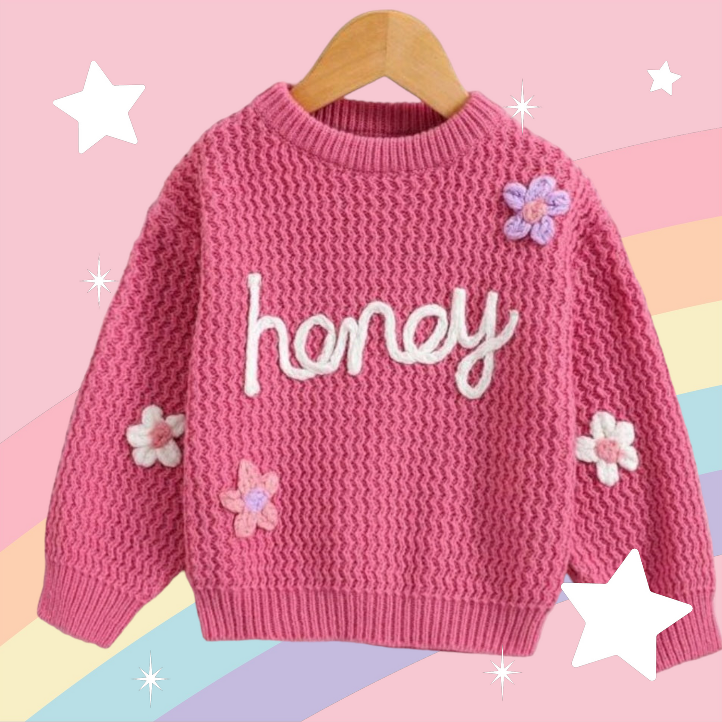 Honey Pink Floral Sweater #10020014