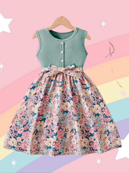 Mint Floral Dress Sibling Outfit  1000237