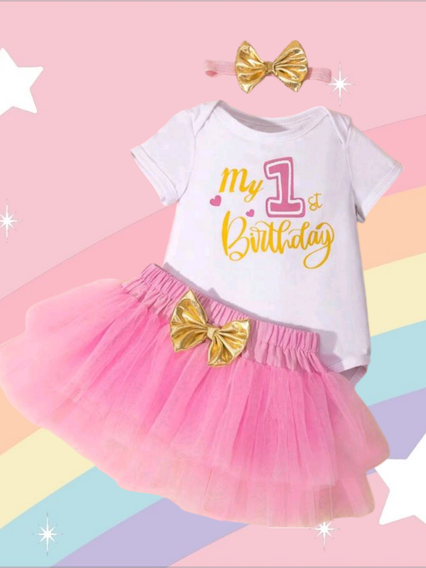First Birthday Romper, Tutu Dress and Headband #1000899