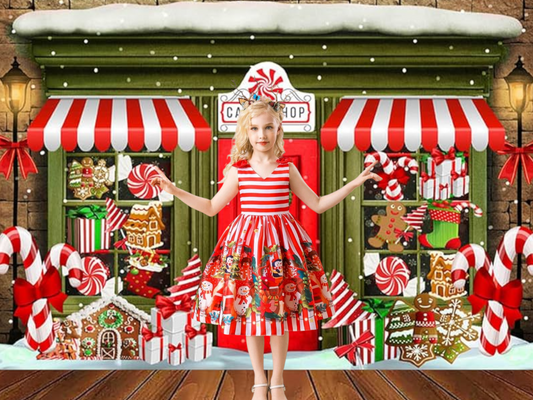 Striped Red and White Christmas Special Occasions Dress 