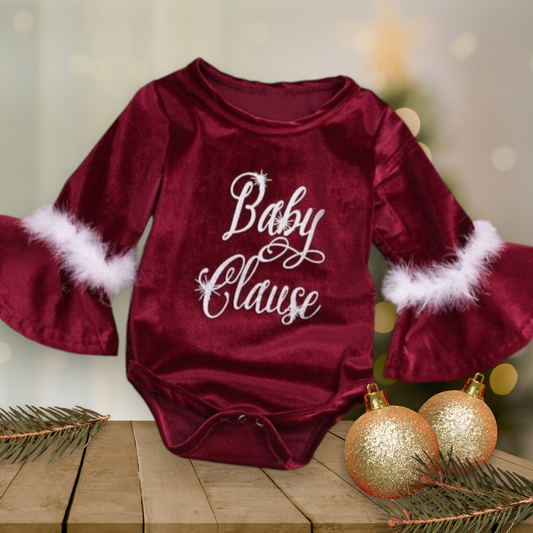 Baby Clause Velvet Romper
