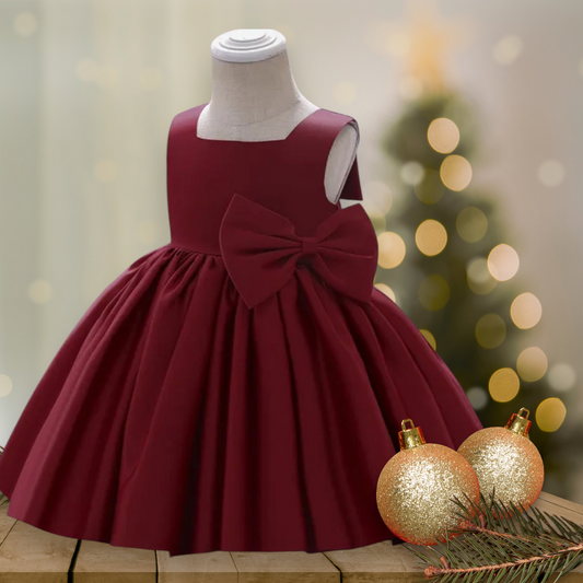 Burgundy Special Occasions Dress with Big Bow (Clip on) 1000263