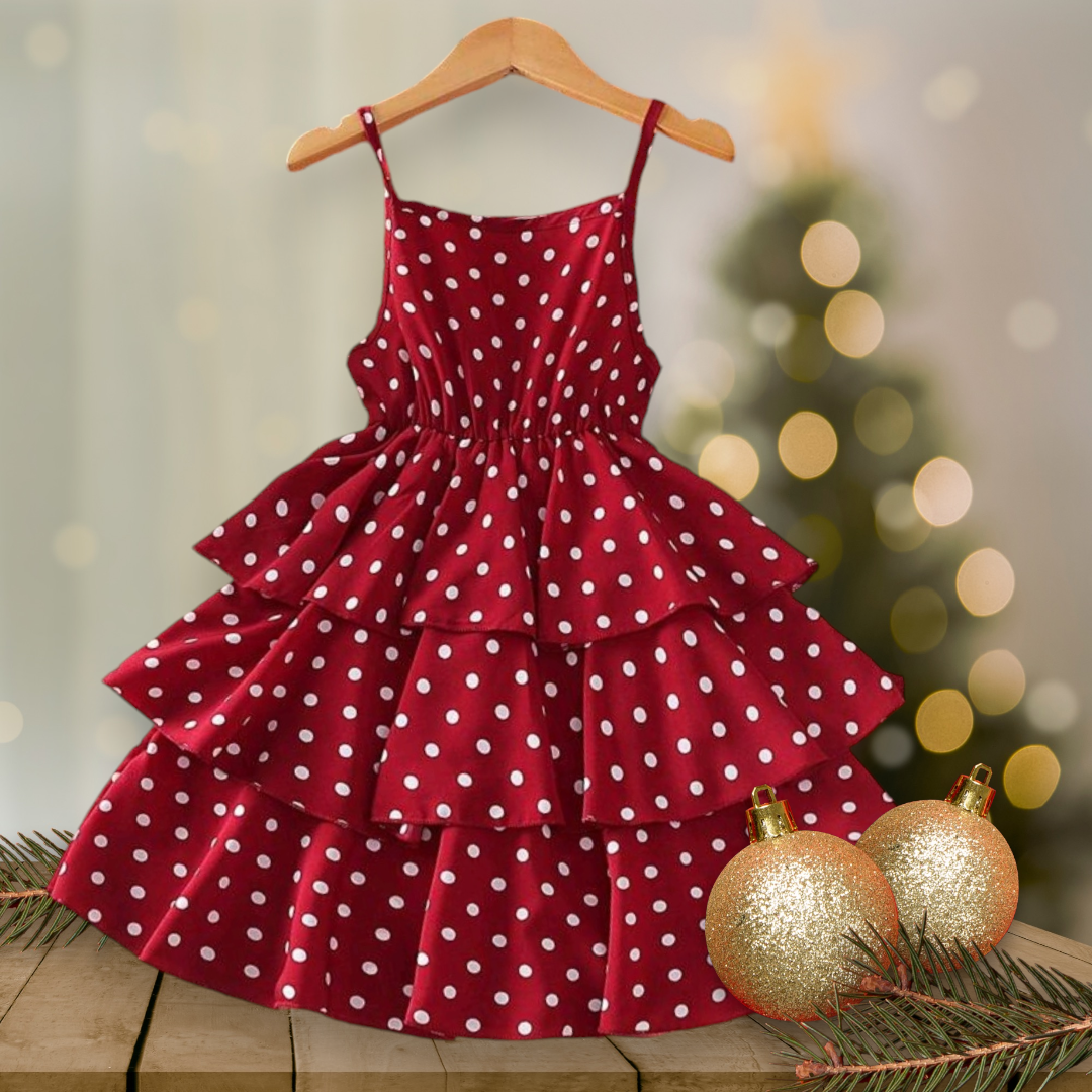 Red Polka Dress Sibling Outfit  #1000741