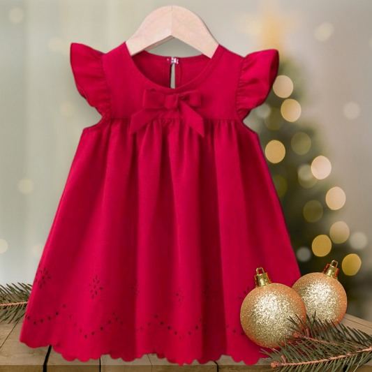 Red Fly Sleeve Dress 1001041