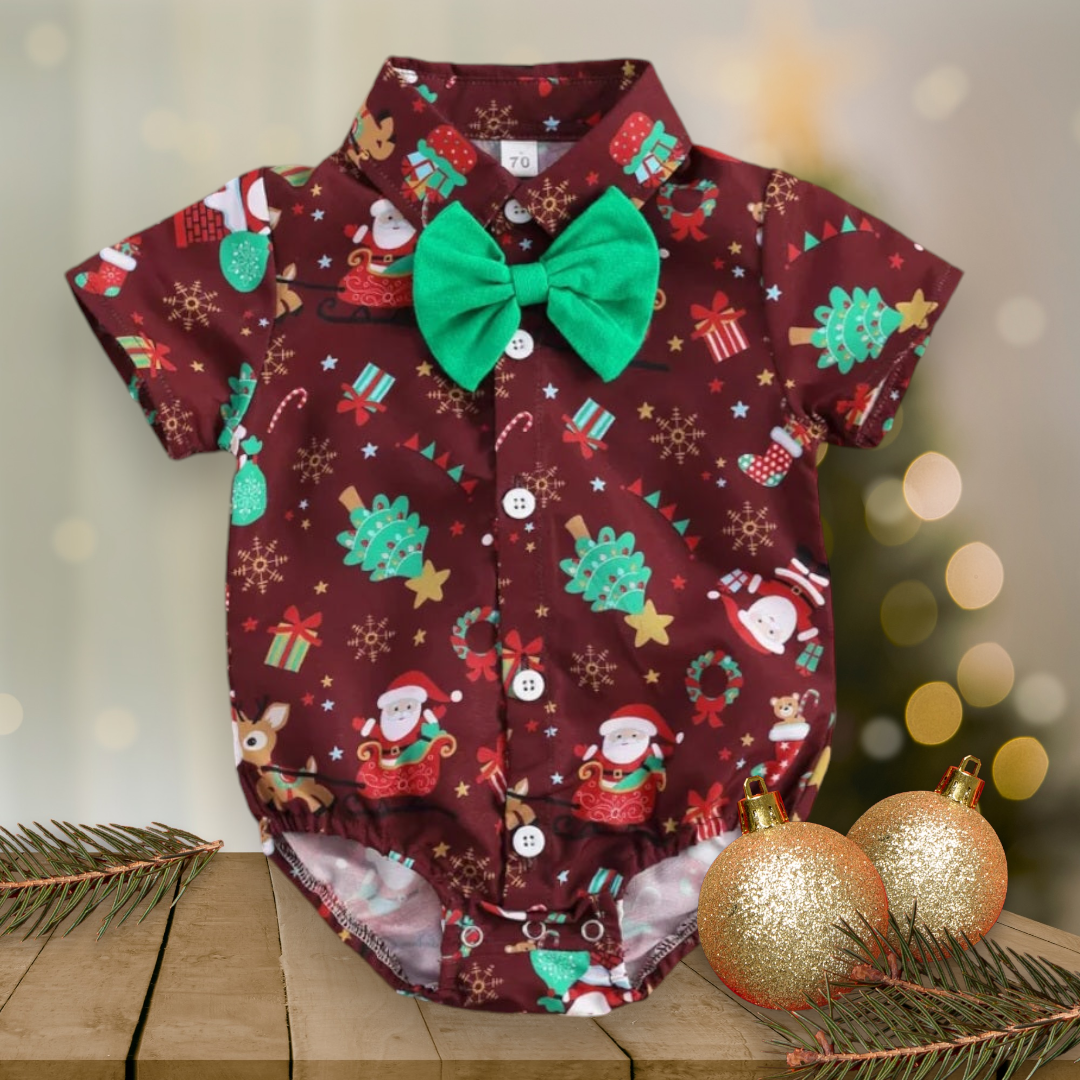 Maroon Christmas Romper #2000316