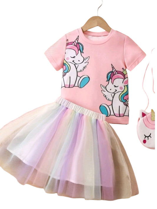 Unicorn Printed T-shirts and Tutu #1001105