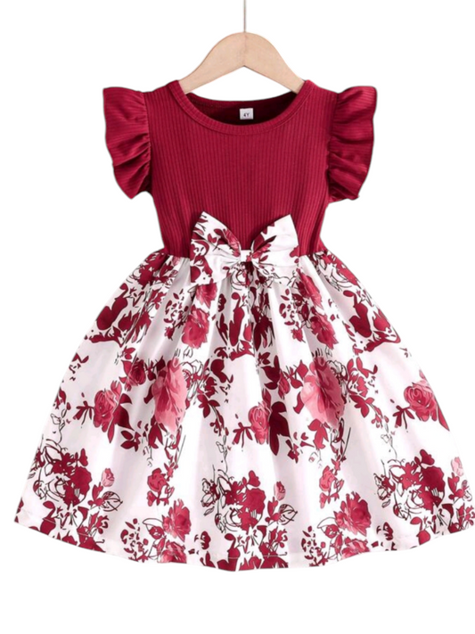 Maroon Floral Dress