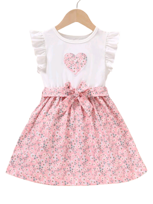 Floral Heart Dress Pink  1000278