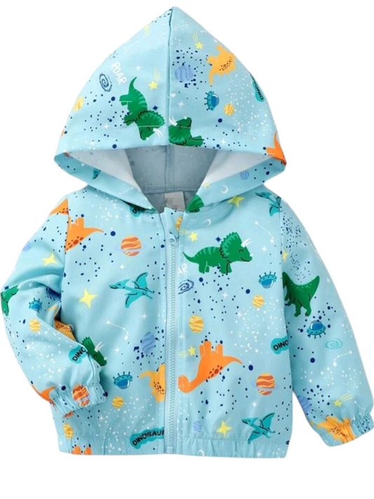 Blue Dinosaur Windbreaker Jacket 1001095