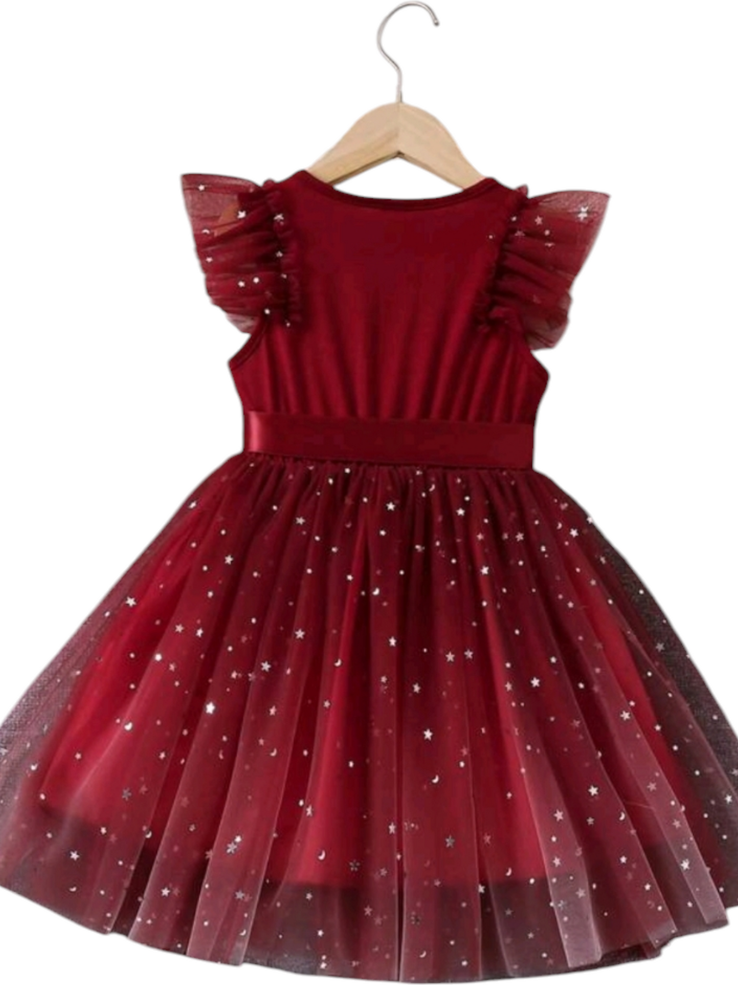 Maroon Mesh Dress 100034