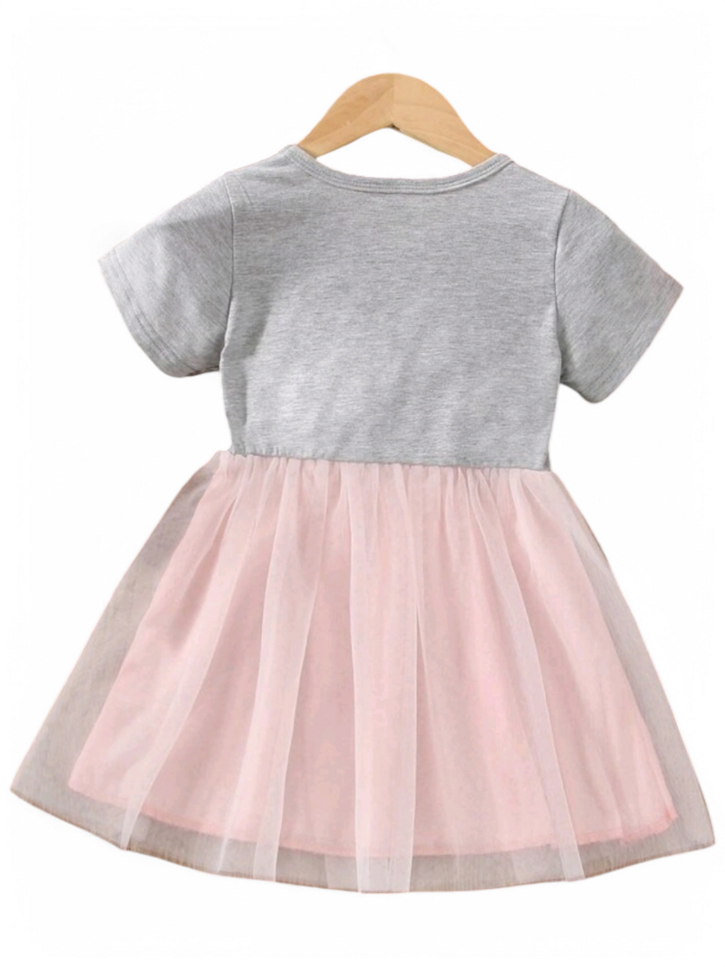 Peachy Pink Bunny Dress with Crochet Flowers 1000991