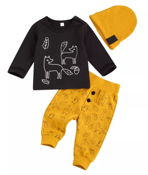 Black and Yellow Fox 3PSC Tracksuit 20001