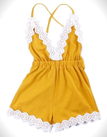 Mustard Lace Boho Jumpsuit 1000190