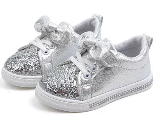 Silver Glitter Footwear Sneakers 