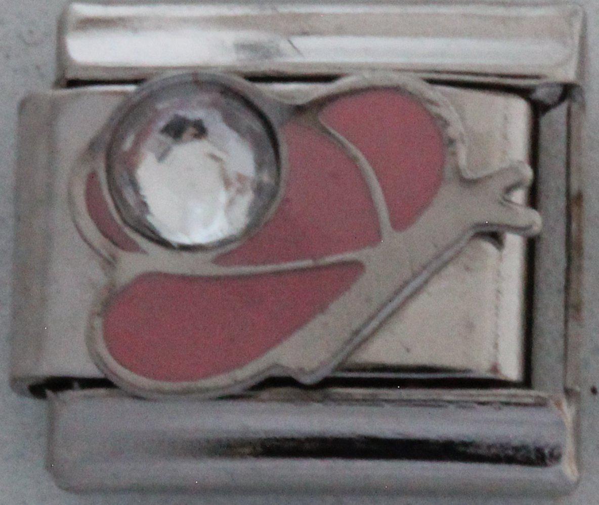 Pink Butterfly with Clear Stone 9mm Charm-Charmed Jewellery