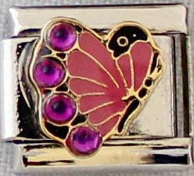 Pink Butterfly with stones 9mm Charm-Charmed Jewellery
