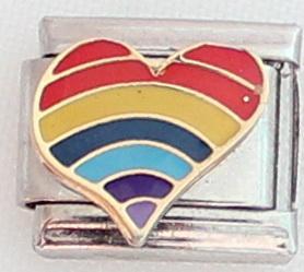 Rainbow Heart 9mm Charm-Charmed Jewellery