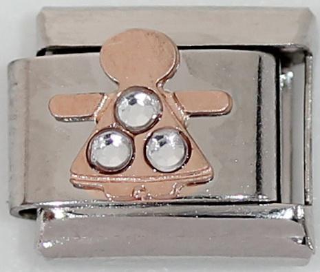 Rose Gold Girl 9mm Charm-Charmed Jewellery