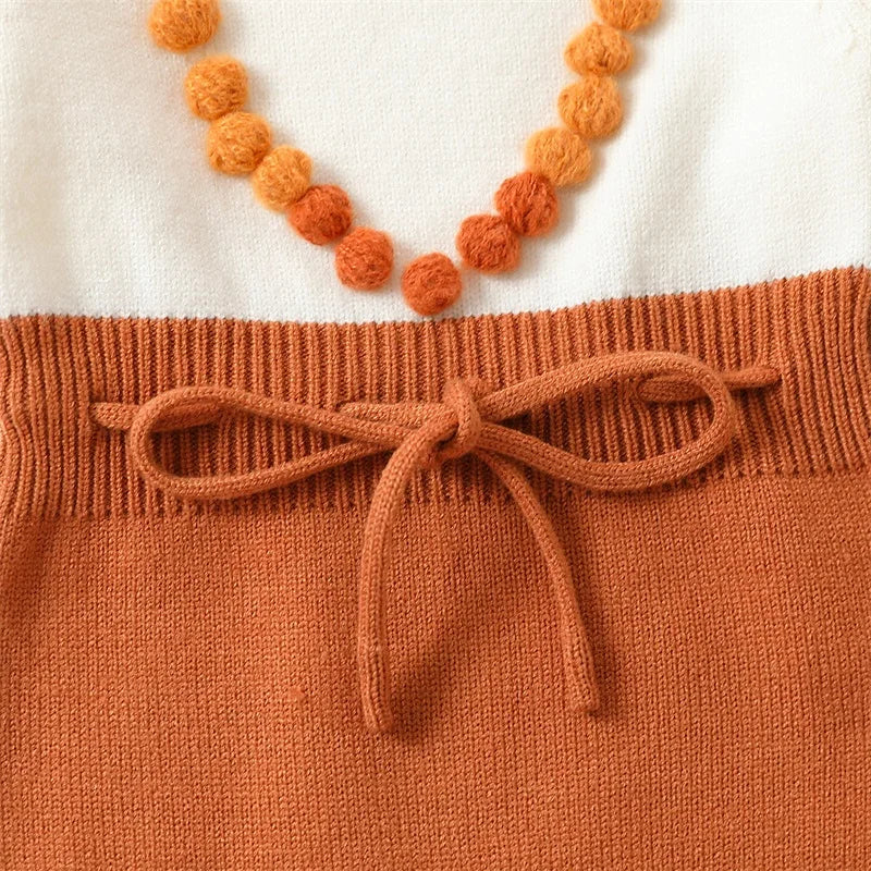 Luxury Knitwear Two-toned Romper  Ombre,  Tan and Burned Orange 
