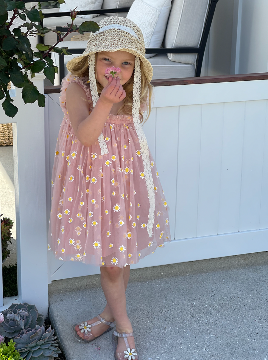Dusty Pink Daisy Dress 100091
