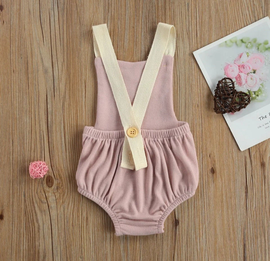 Pink Ribbed Rainbow Romper 1000192