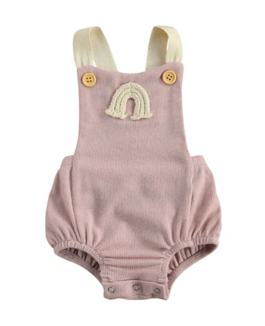 Pink Ribbed Rainbow Romper 1000192