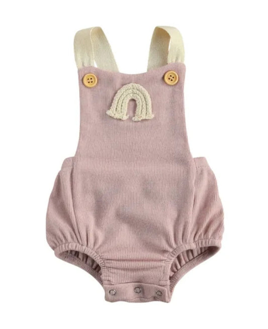 Pink Ribbed Rainbow Romper 1000192