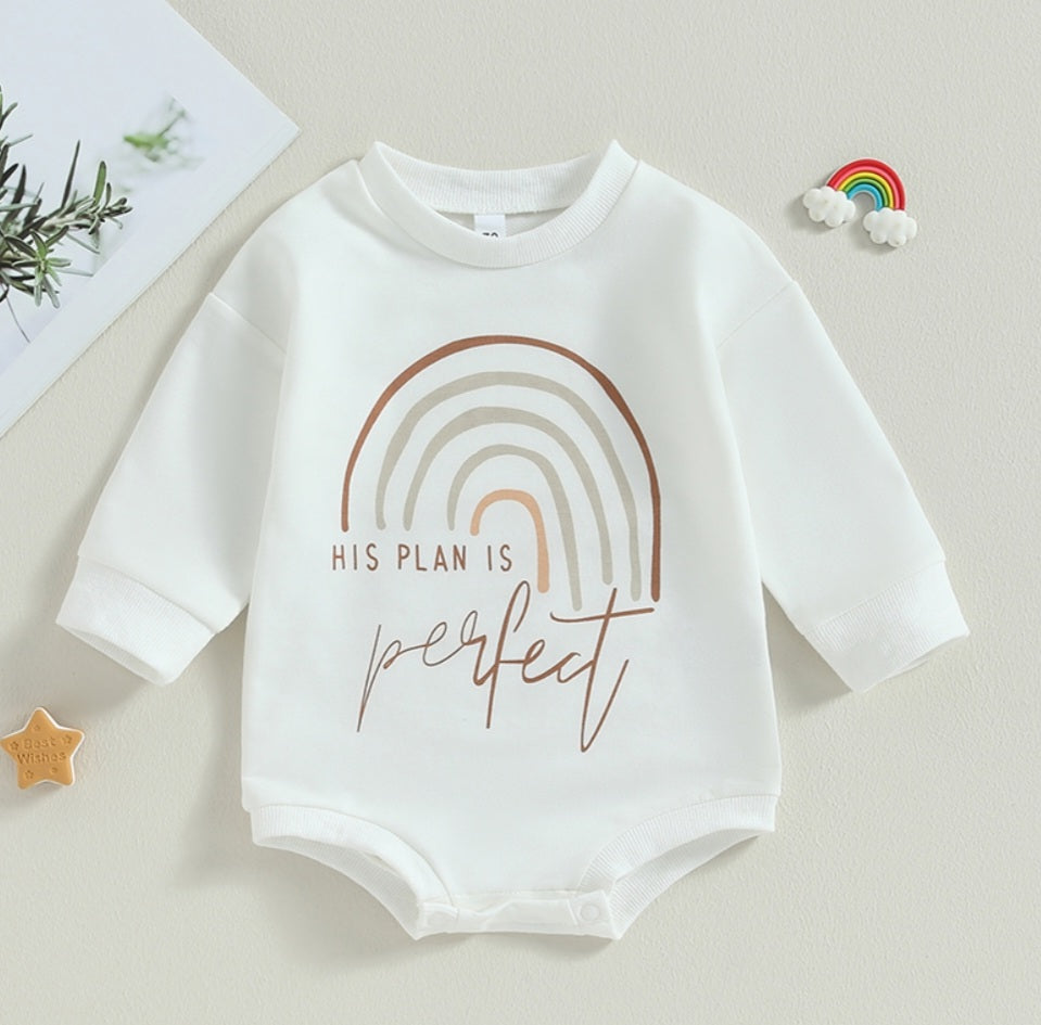 His Plan Is Perfect Romper Gender Neutral  1000145