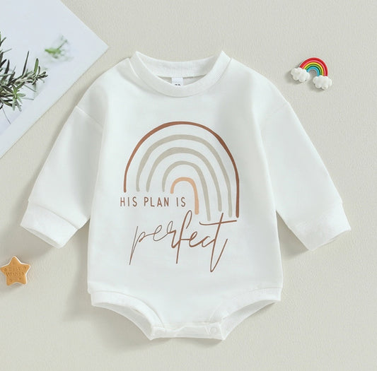 His Plan Is Perfect Romper Gender Neutral  1000145