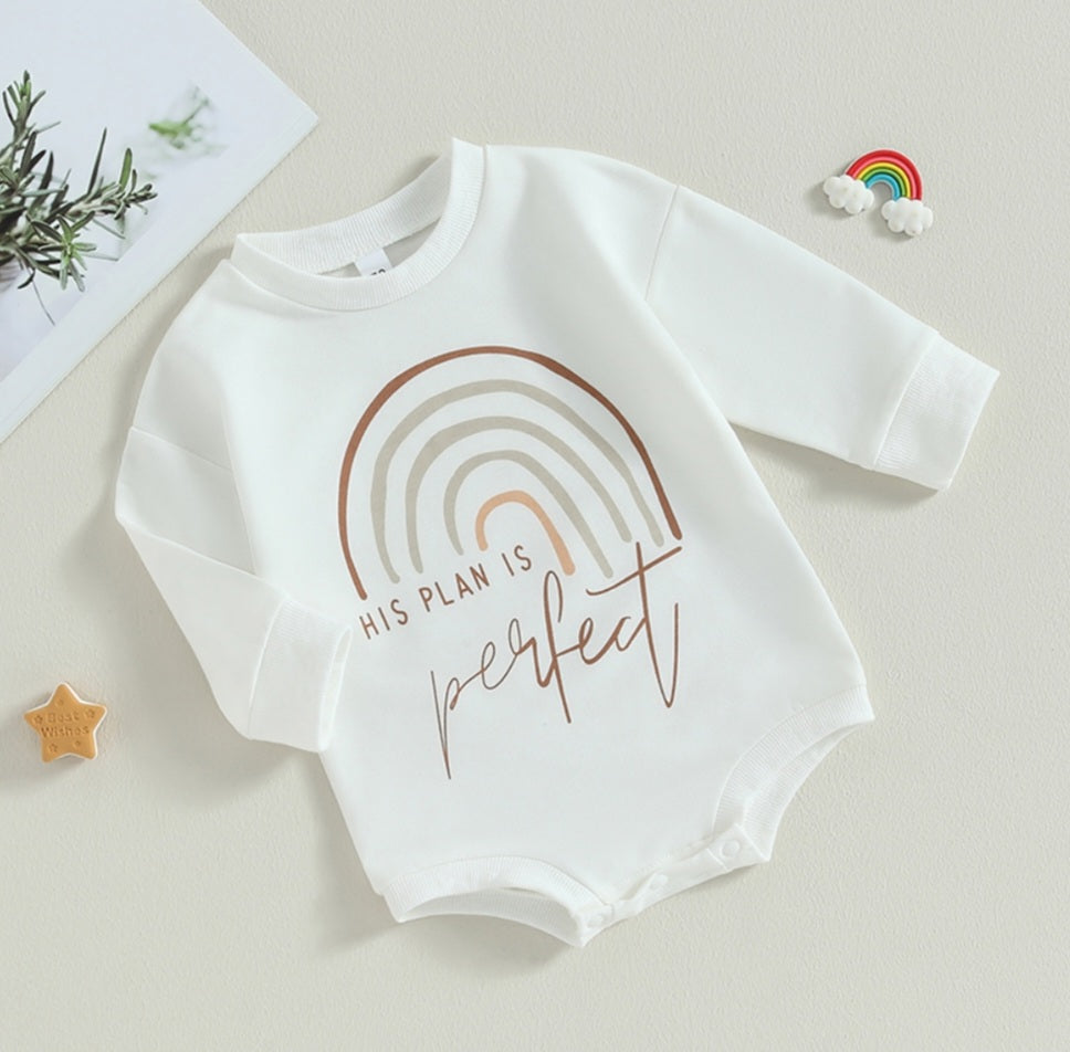 His Plan Is Perfect Romper Gender Neutral  1000145