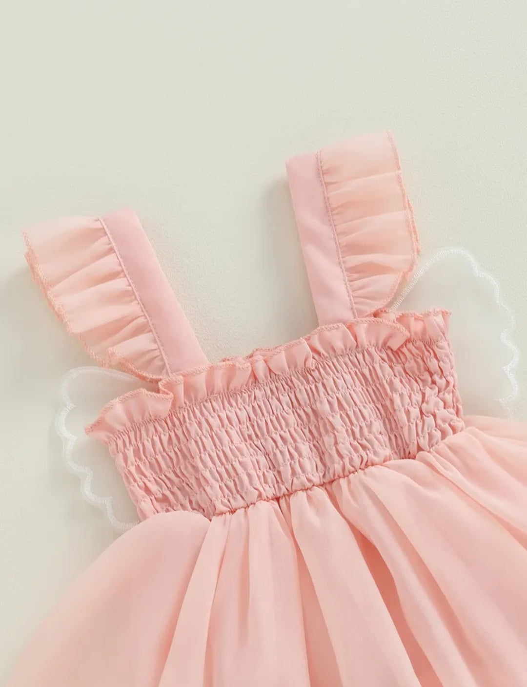 Pink Butterfly Romper Dress