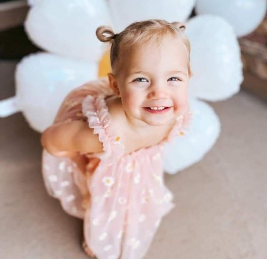 Dusty Pink Daisy Dress 100091