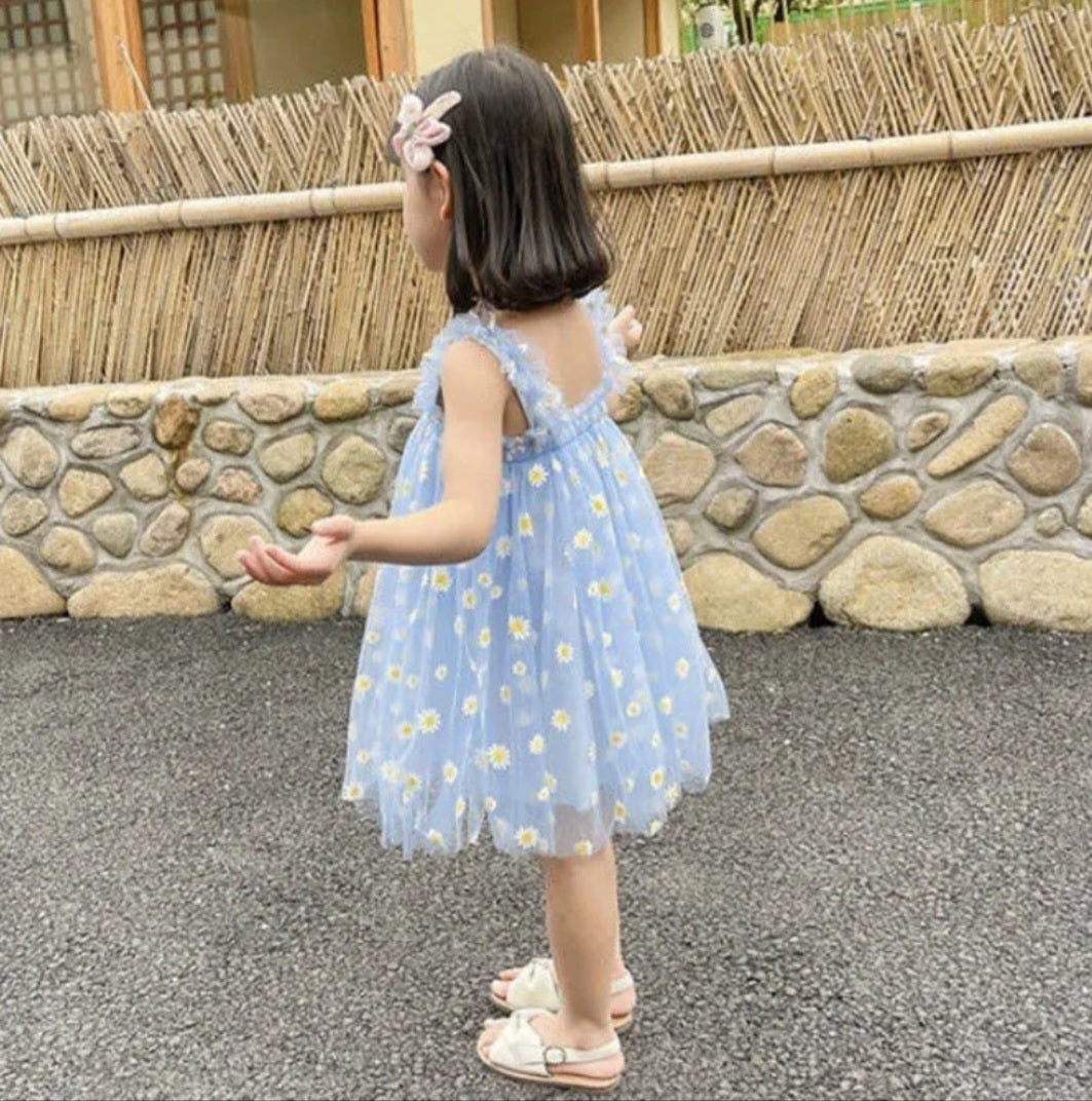 Blue Daisy Tulle Dress