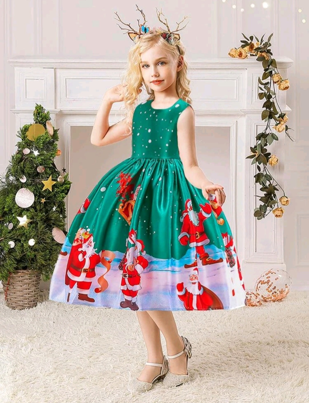 Santa Green Special Occasions Dress Christmas 