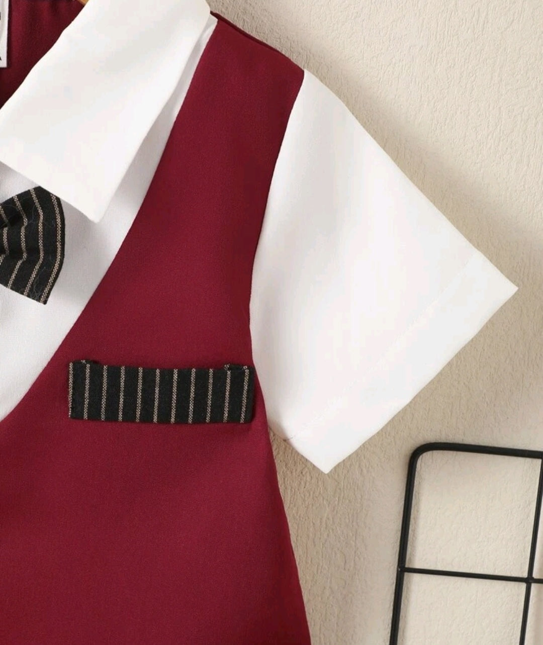 Gentleman Suit Burgandy and White 2000124