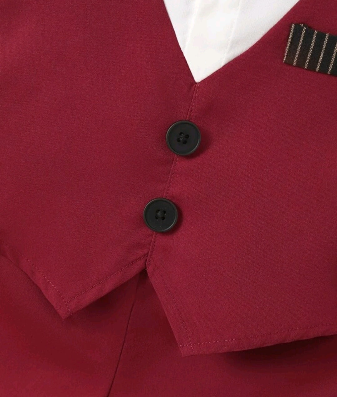 Gentleman Suit Burgandy and White 2000124