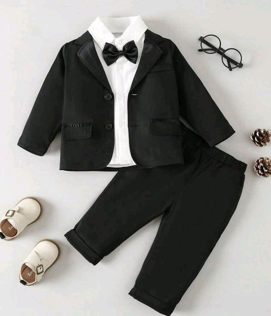 4PCS Gentleman Suit Black and White 