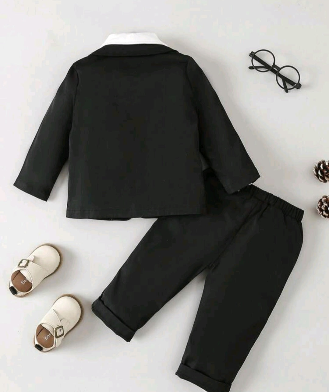 4PCS Gentleman Suit Black and White 2000150