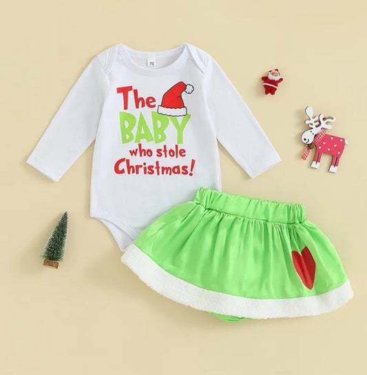 The Baby Who Stole Christmas Romper and Skirt