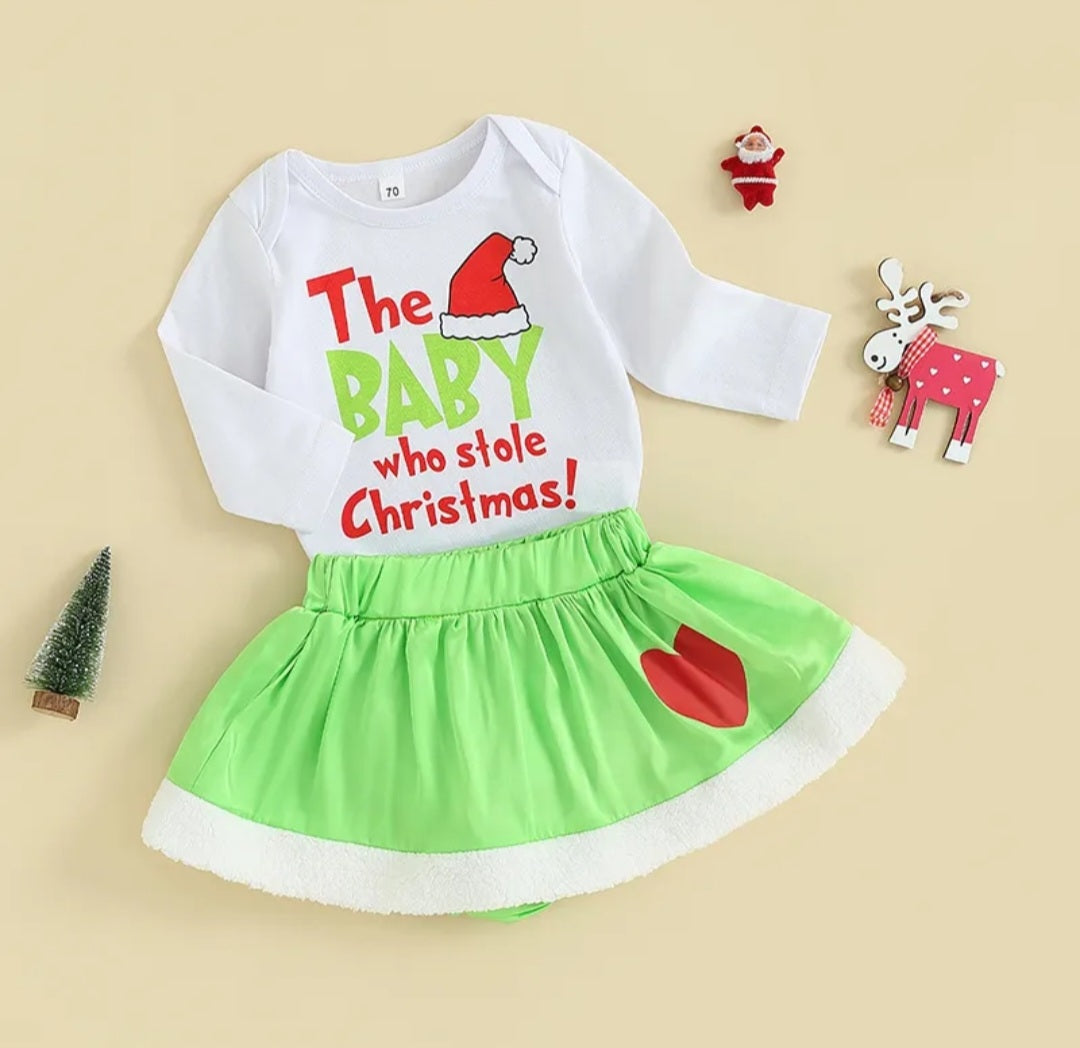 The Baby Who Stole Christmas Romper and Skirt