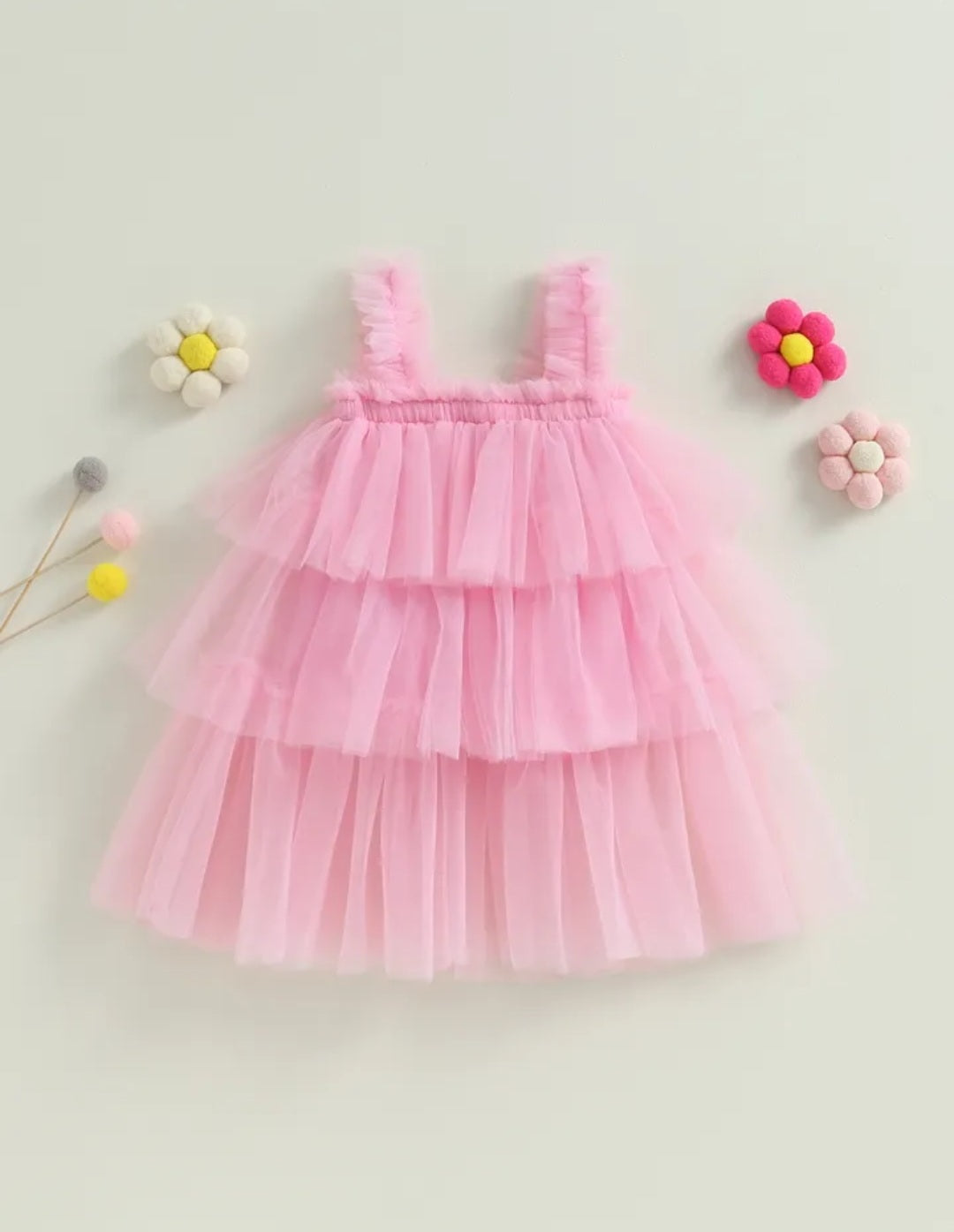 Pink Ruffle Tulle Dress 