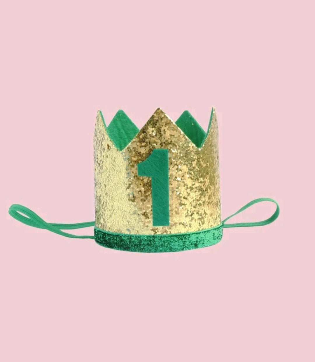 Birthday Crown Green and Gold 