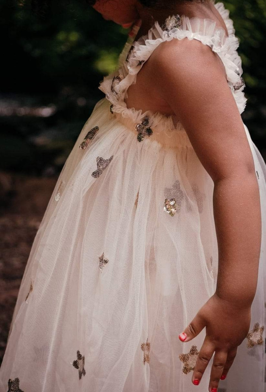 Gold and Silver Stat Tulle Dress (Ivory) 1001071