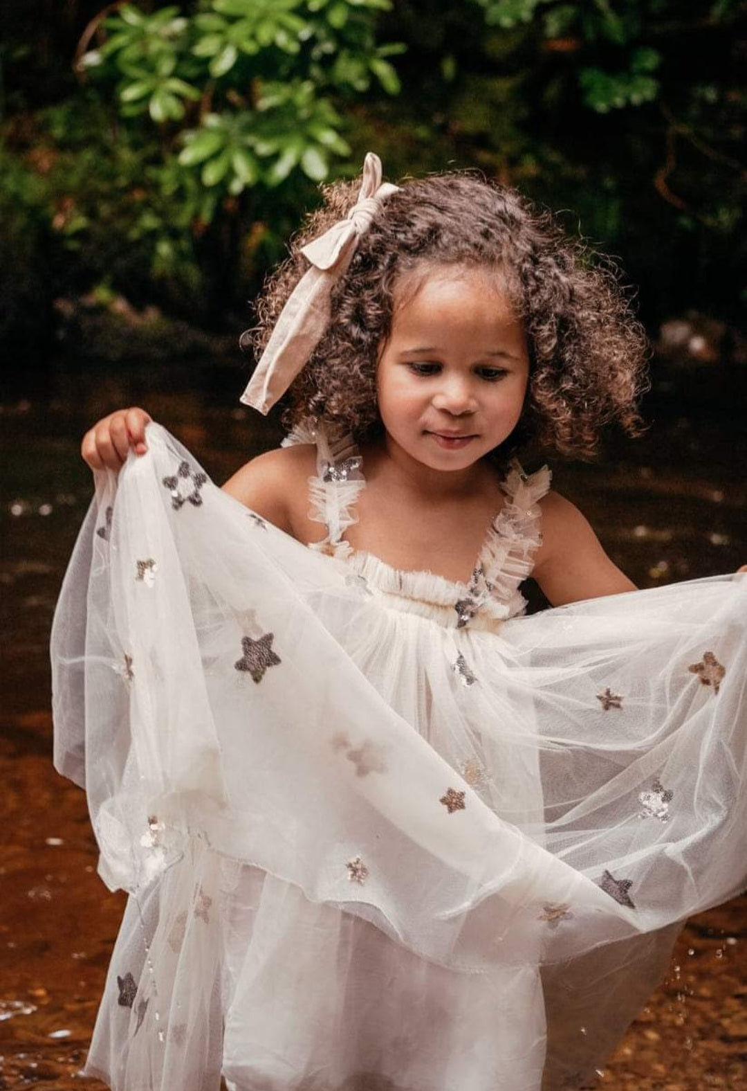 Gold and Silver Stat Tulle Dress (Ivory) 1001071